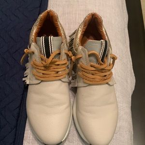 Like New, Women’s sneakers with fringe, size 7.5, cream color